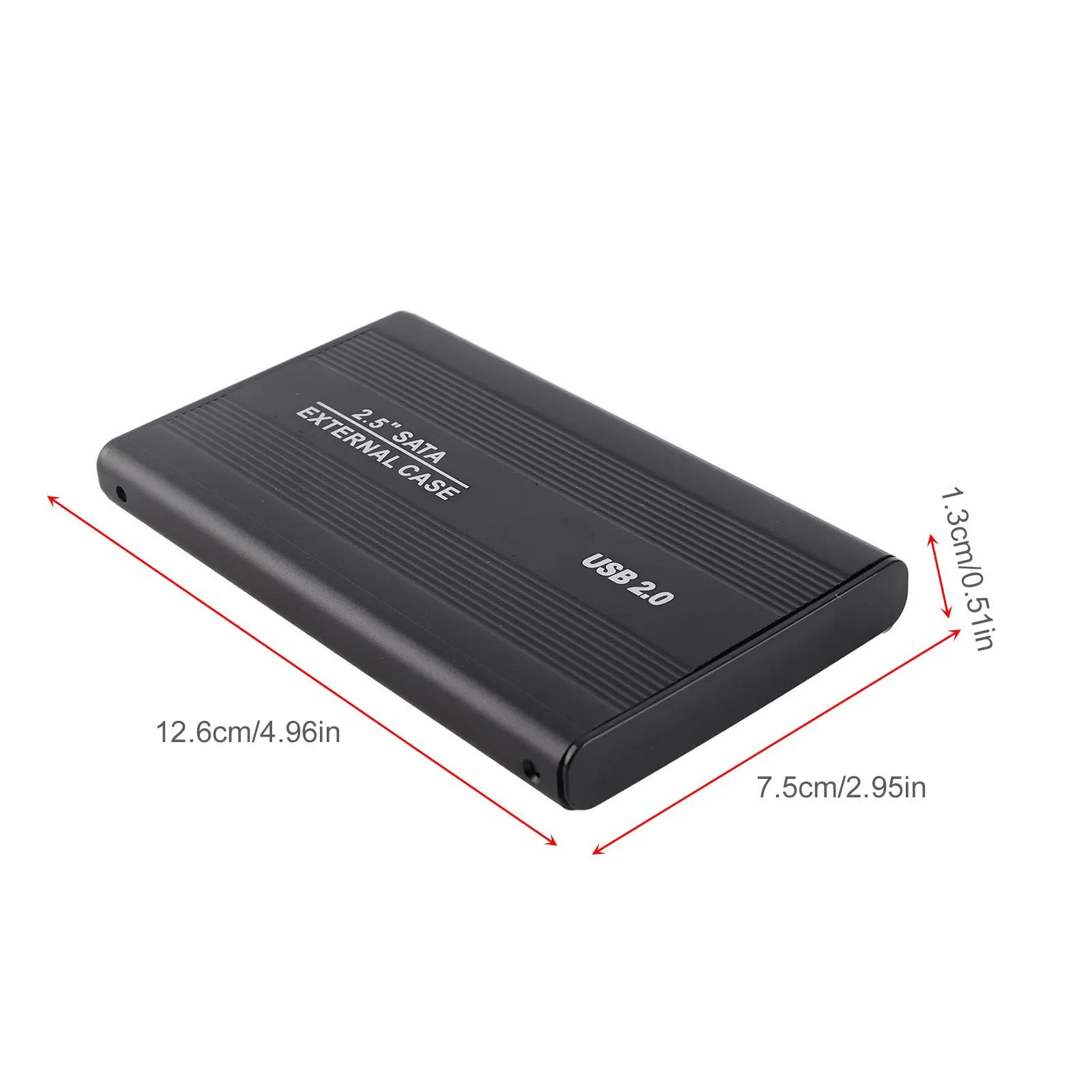 Aluminum Alloy 2.5-Inch Portable Hard Drive Enclosure - Black