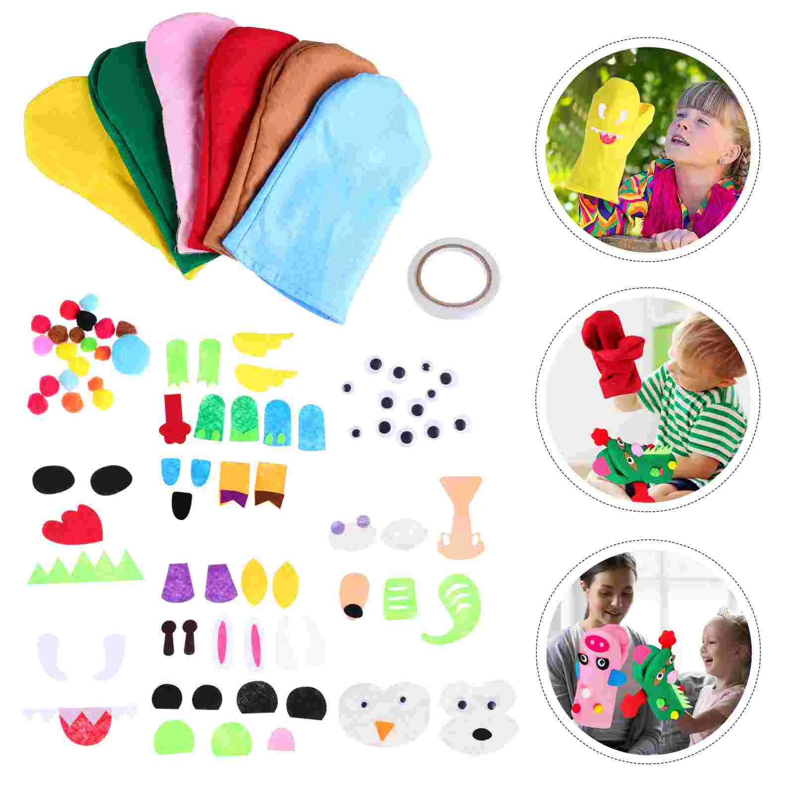 

Kids Felt Craft Set Hand Puppet Making Kit DIY Art Craft Supplies Diy Handmade Material Kit Felt Craft Hand Puppet Kit