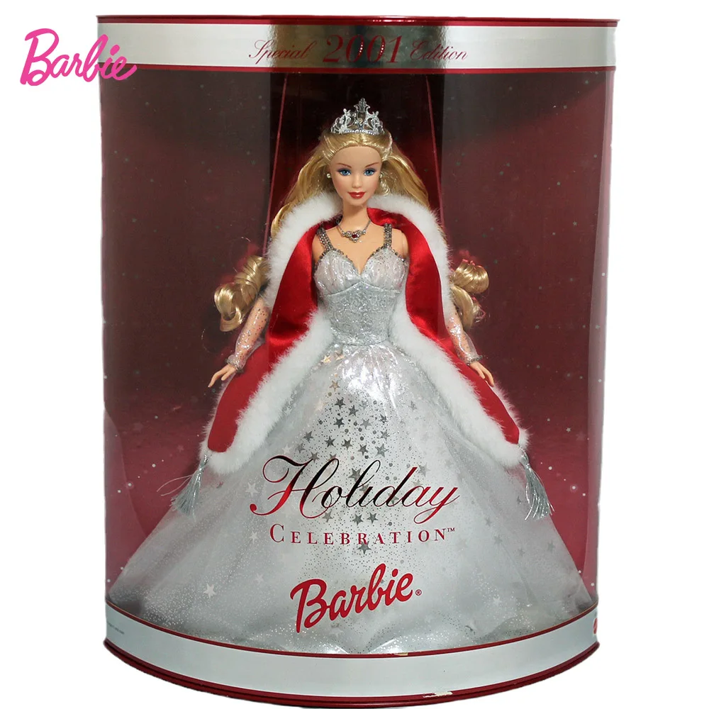 

Original Barbie Holiday Celebration Doll 2001 Special Edition Collector Figure Toys for Girls Holiday Gift