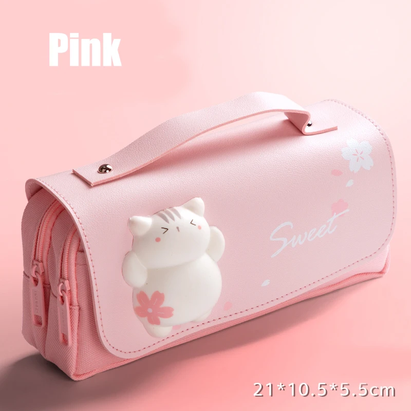 Lindo estuche para lápices de té Boba, 1+1+8 piezas, premium, bolsa  retráctil Kawaii, papelería japonesa coreana, soporte para bolsa de  maquillaje de