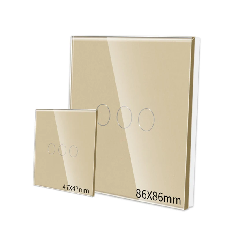 Switch Glass Panel EU Standard 86mm Pearl Crystal Glass Single