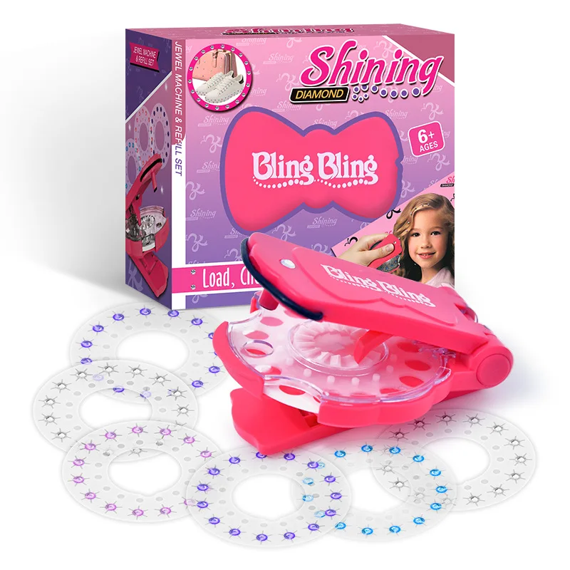 Kit Abbagliante Per Capelli | C | Strumento Per Acconciare I Capelli Per Bambini, Stampo Per Gemme Per Capelli, Strumento Per Acconciare Glam Bling Per Regalo Per Ragazze, Inchiodatrice Diamantata Acquista In - 4