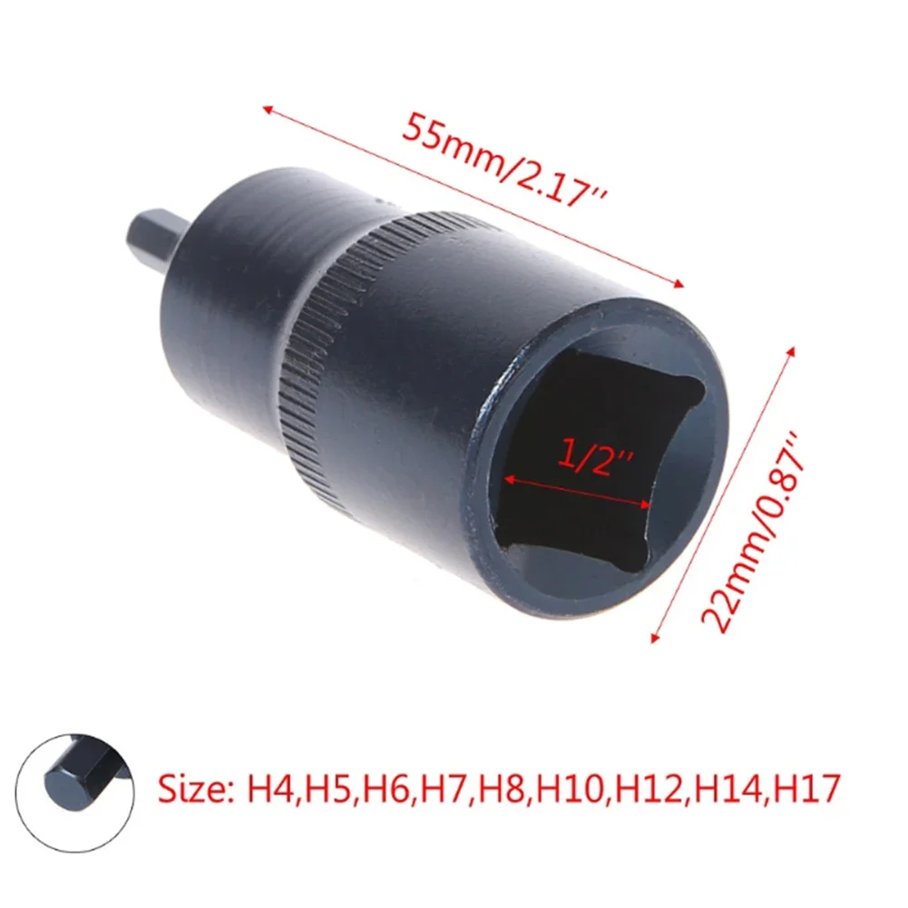 55mm H4-H17 Hexagon Screwdriver Socket 1/2Inch Adapter Drill Bit Hand Tools Socket For Ratchet Wrenches socket wrench set,hex sockets set,socket wrench,impact socket set,impact driver socket,bit socket set