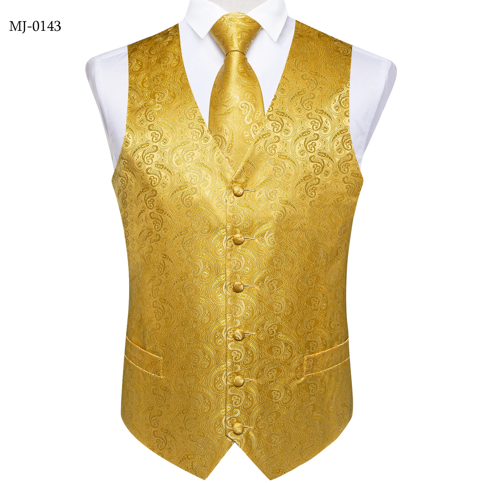 Dress Vests Formal Dress Gold Blue Black Paisley Wedding Suit Vest Formal Business Men Tuxedo Waistcoat Vest Suit Bowtie Necktie Set DiBanGu