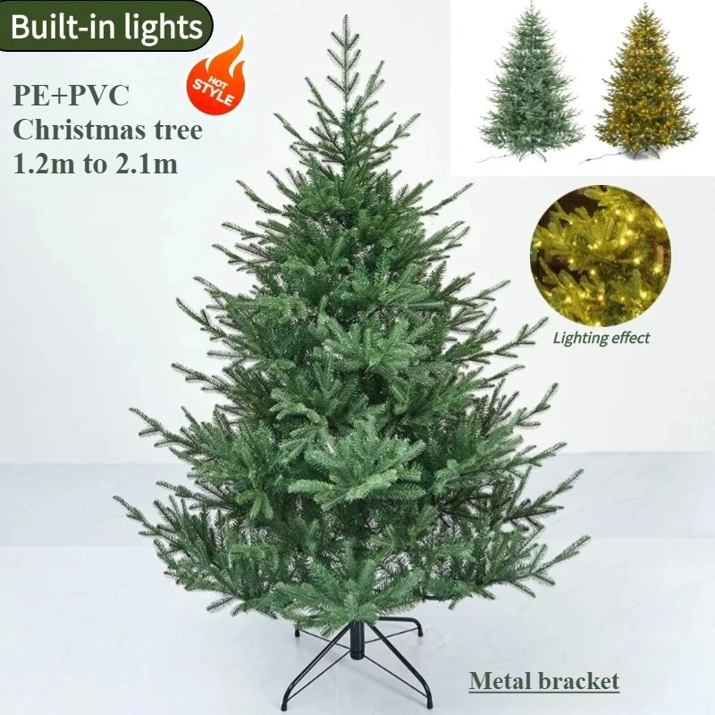 人工クリスマスツリー PE+PVC素材 LEDライト内蔵 クリスマスツリー 1.2 