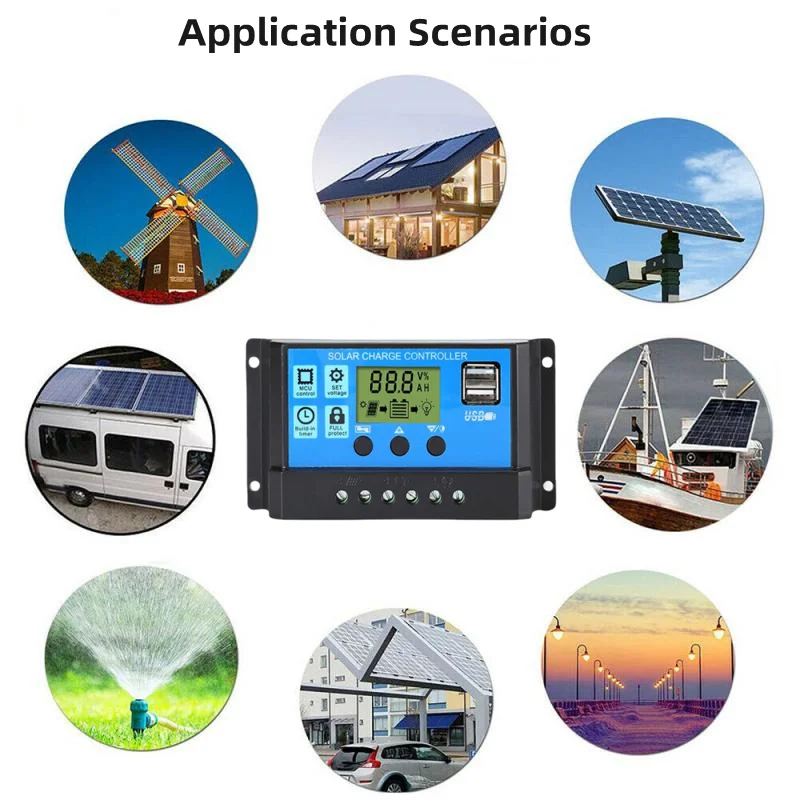 10A Contrôleur de charge solaire, 12V/24V Contrôleur de chargeur de panneau solaire PWM - Chine Contrôleur solaire PWM, contrôleur d'énergie solaire