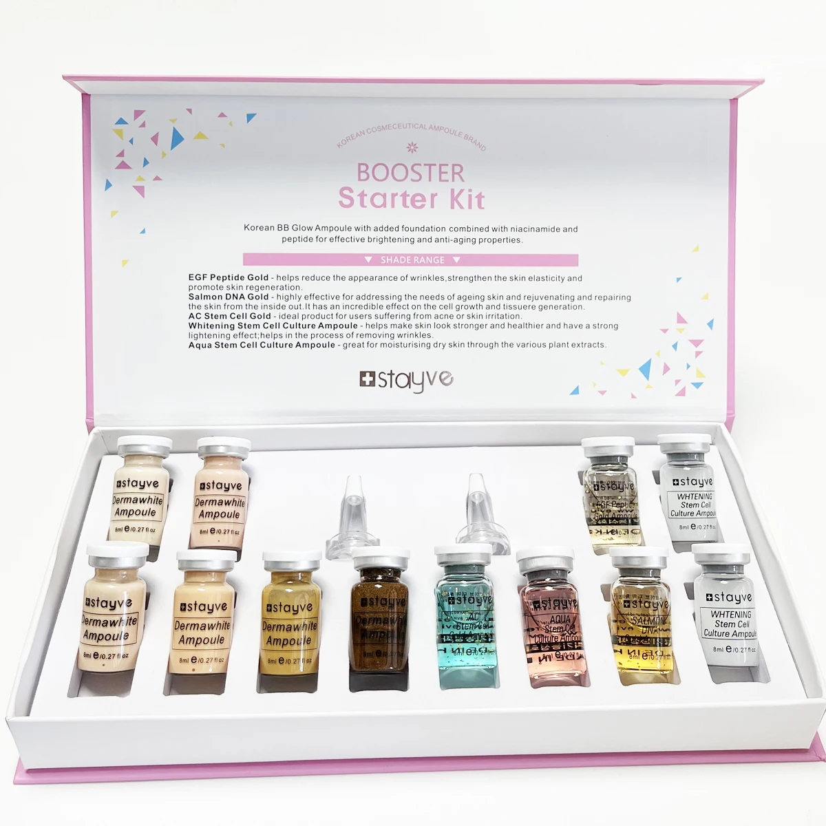 Stayve BB Cream Hyaluronic Acid Facial Glow Serum Ampoule Essence Peptide Moisturizing Foundation Skin Rejuvenation Care Beauty facial serum essence