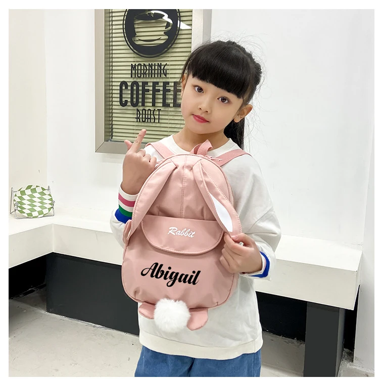 Mochila personalizada do coelho do kawaii para