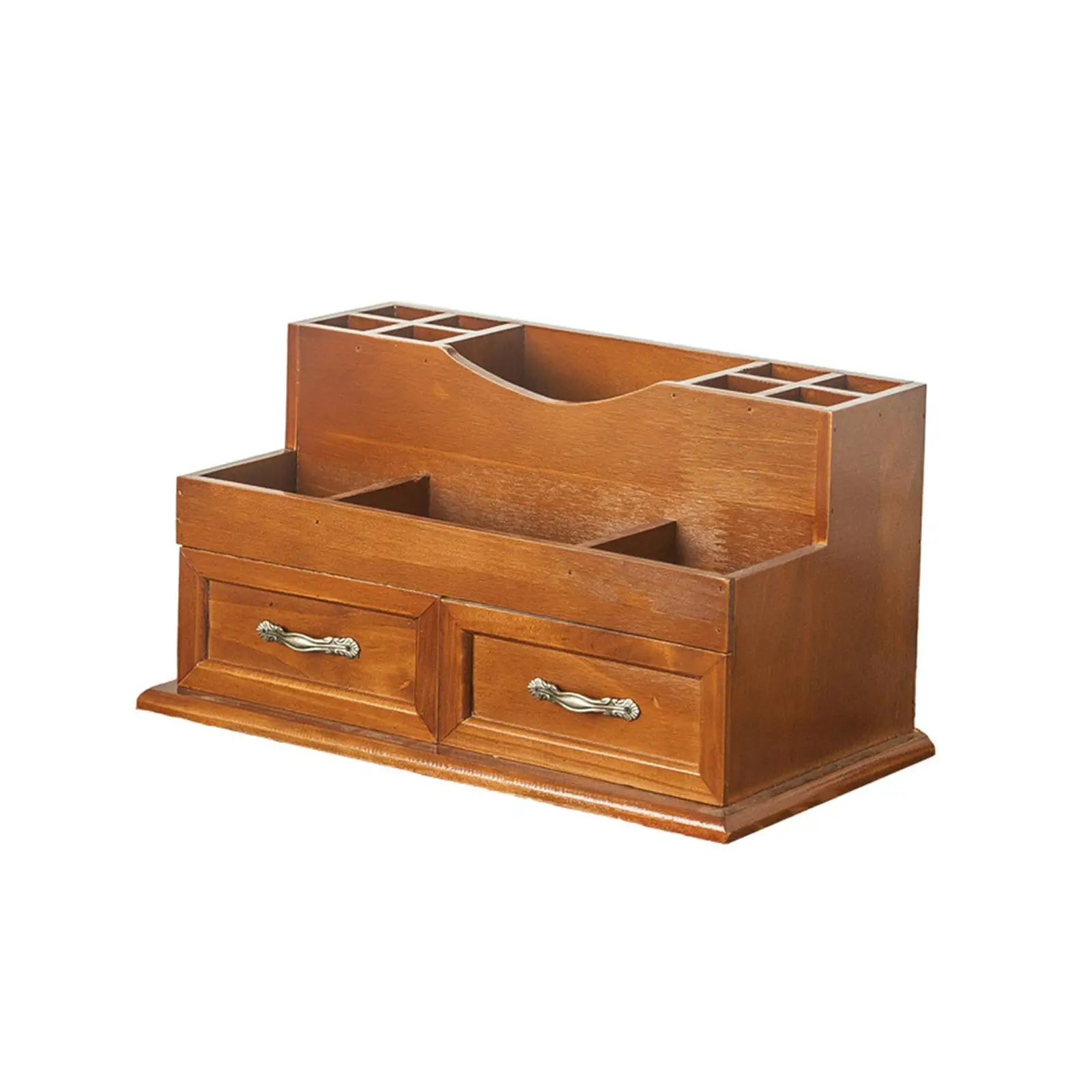 

Jewelry Box 2 Drawer Rustic 3 Layer Crafts Retro Handle Desk Storage Box for Counter Dresser Doll Display Cosmetic Skincare