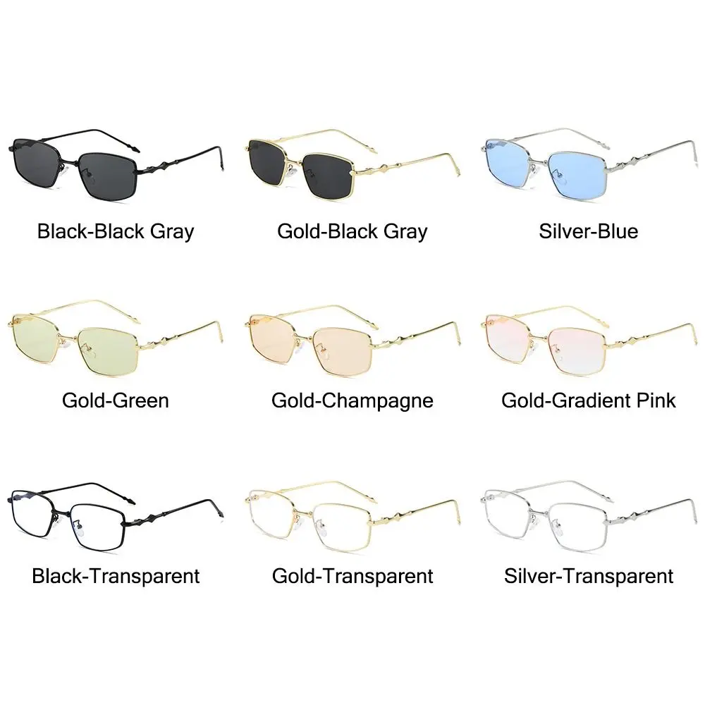 Anti Blue Light Irregular Square Shades High-End with Metal Frame Narrow Frame Sun Glasses Vintage Eyeglasses Frames