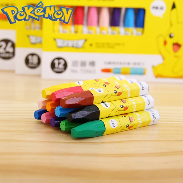 Pokemon Oil Paint Stick Pikachu Crayons 36 Colors Student Stationery  Children's Toys Birthday Gift Anime Drawing Tools