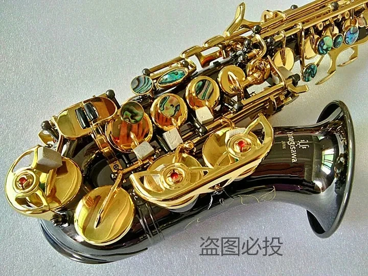Professional Curved soprano saxophone S-991 black nickel gold Paint gold key with accessories