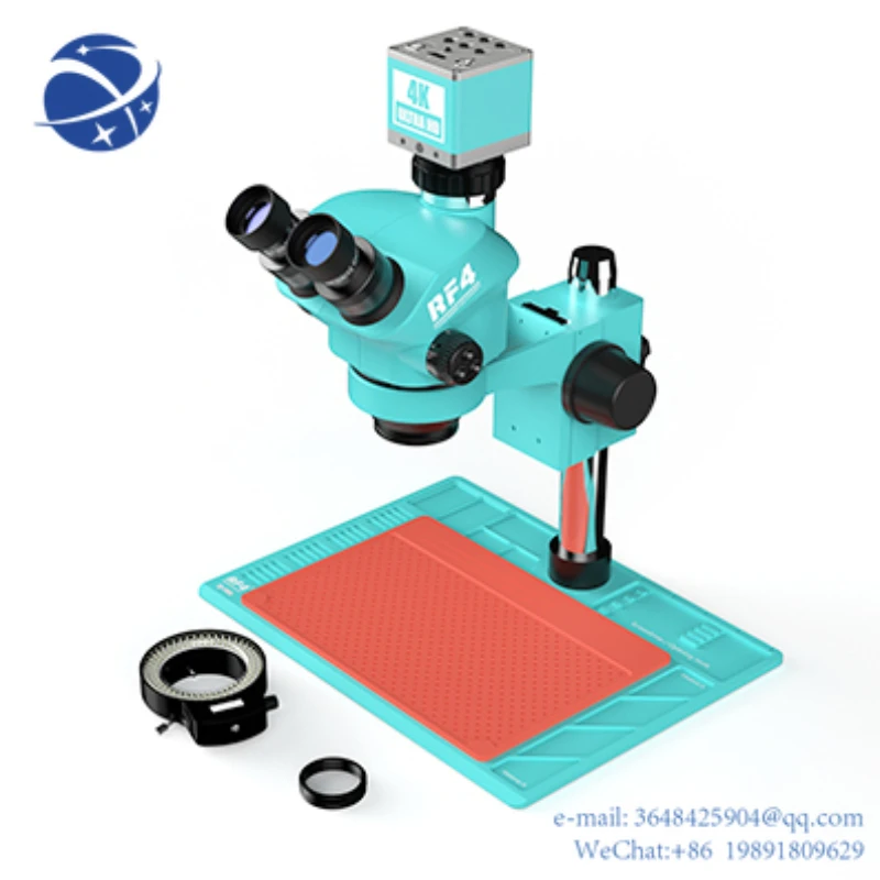 

YYHCRF4 RF7050-PO4-4K 7-50X Trinocular Microscope 4K HD Camera With Alloy Maintenance Pad For Phone PCB Repair Soldering Welding