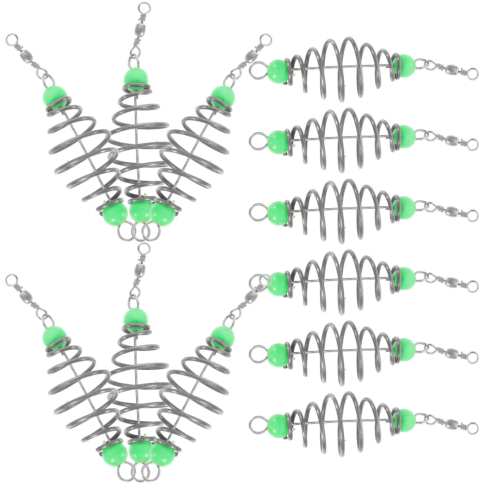 

12 Pcs Fishing Accessories Outdoor Bait Trap Lure Cage Spring Stainless Steel Thrower