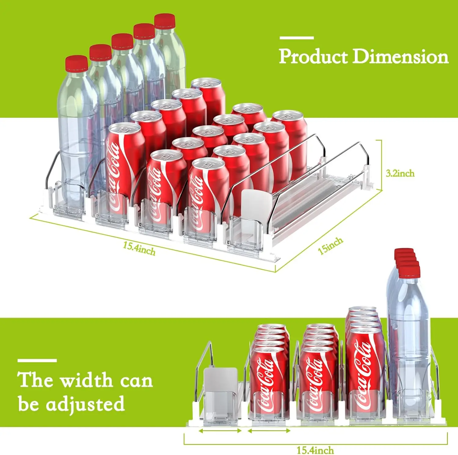 Drink Organizer for Fridge,Self Pushing Fridge Drink Organizer,Automatic Drink Dispenser for Fridge 4