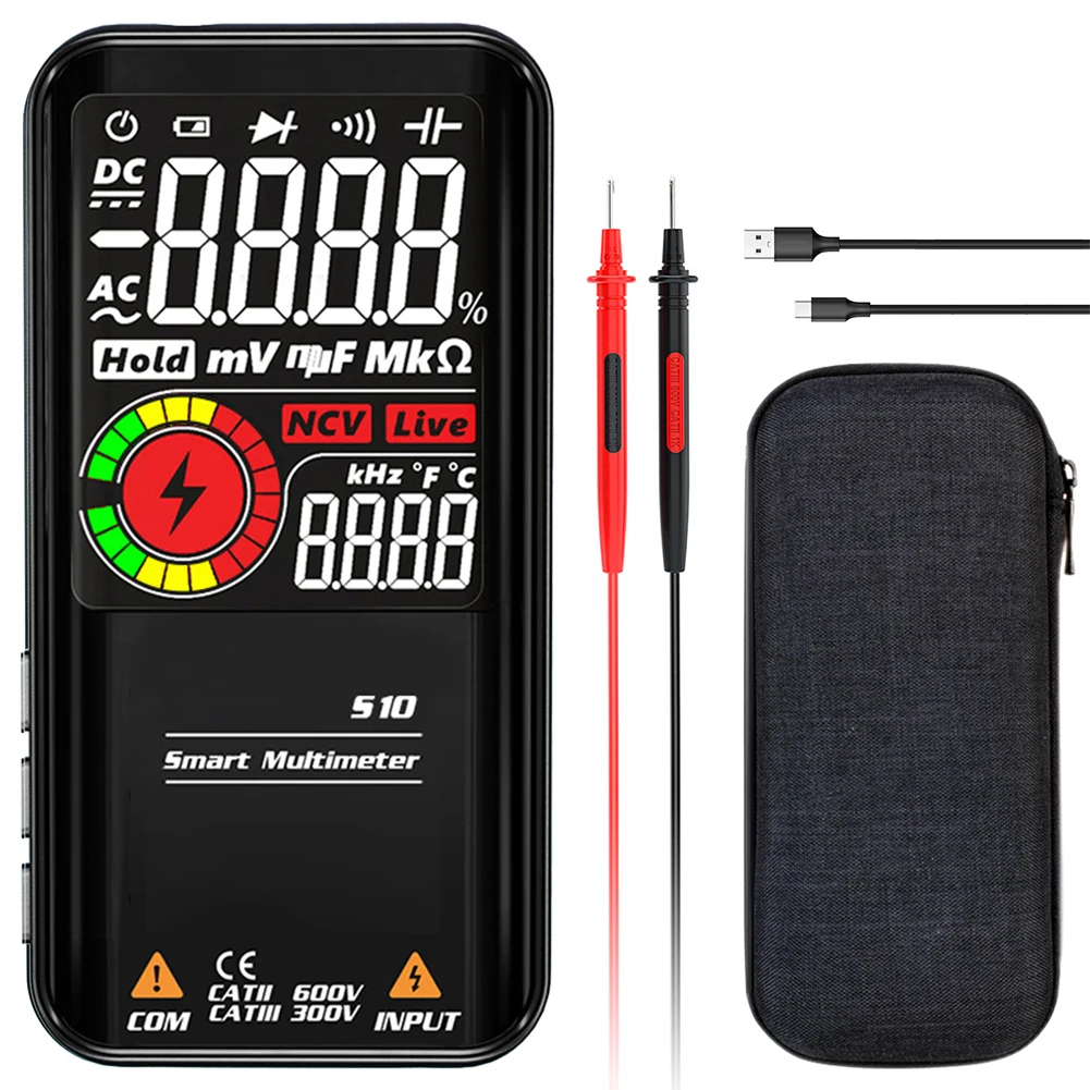 

S10 Digital Smart Multimeter 9999 Digits Smart Multimetro DC AC Voltage Capacitance Ohm Diode Tester