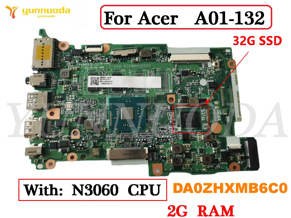 

Оригинальная материнская плата для ноутбука ACER Aspire E3-112 ES1-111 V3-112P B117-M-P16Q N3060 DA0ZHXMB6C0 протестирована хорошая бесплатная доставка
