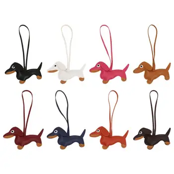 Leather Dachshund Dog Keychain 1