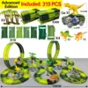 Magic Climbing Electric Dinosaur Car Track Railway Toy Car Set Bend Flexible Race Track Flash Light Car High Quality Toy For Kid 3