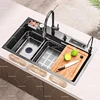 Stainless Steel Kitchen Sink Embossed Large Single Slot Cup Washer  Undermount Sink Left Side Drainage For Kitchen 2