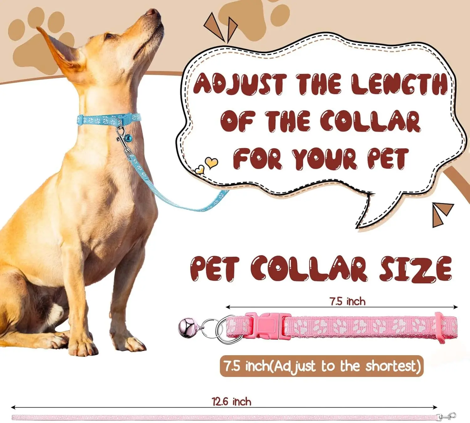 Paw Print Pet Collar Set 2