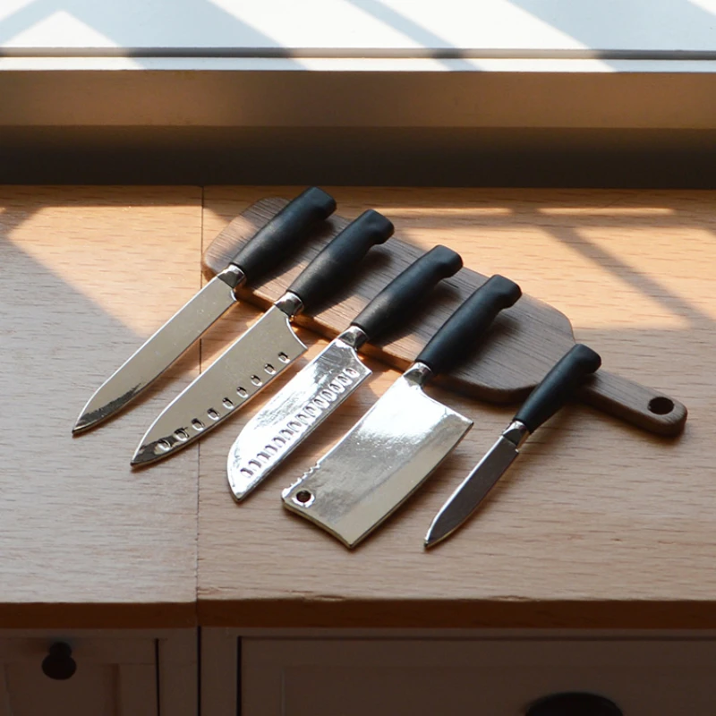 Kitchen Toys 1/6 Scale Miniature Dollhouse Kitchen Knife Rest Mini Cooking Utensils BJD Doll House Accessories Toy
