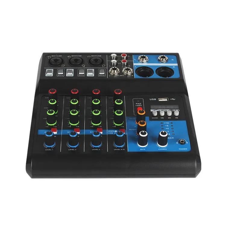 Audio Mixer Audio Interface Audio Processor 5-Way Computer Recording Free Drive Sound Card Mixing Console Professional Pro Audio Equipment