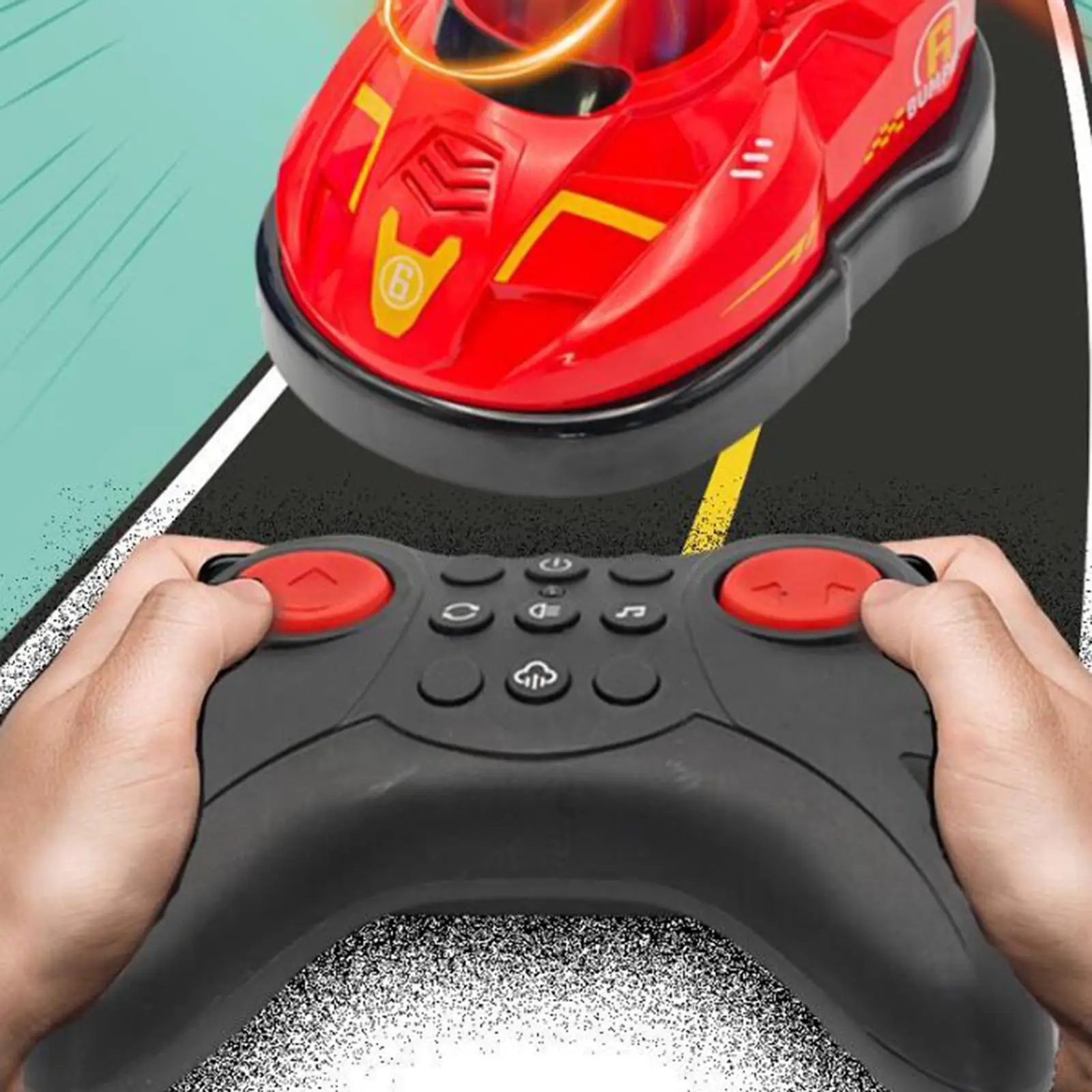 RC Bumper Car Toy with Light with Music Simple Control Sturdy RC Battle Race Vehicle for Children Family Friends Party Favor 6