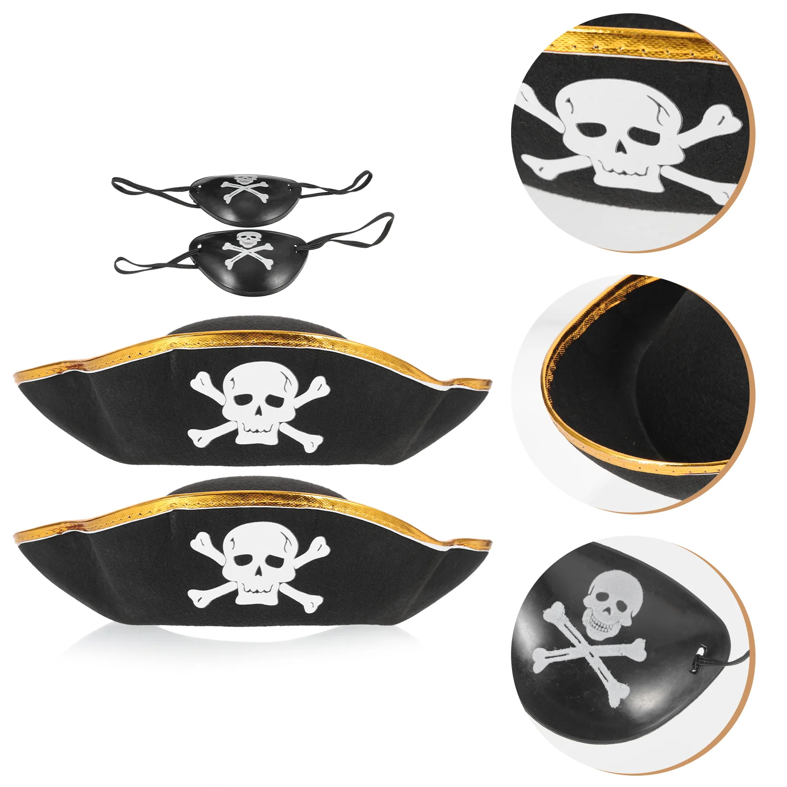 

Pirate Hat Pirate Eye Patch Classic Skull Print Cosplay Pirate Captain Hat Pirate Eye Patch Adults Kids Pirate Accessories