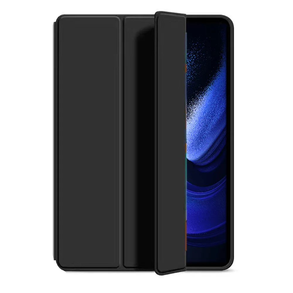 Premium Flip Stand Protective PU Cover with Soft TPU Back Shell, Tri-Fold Design