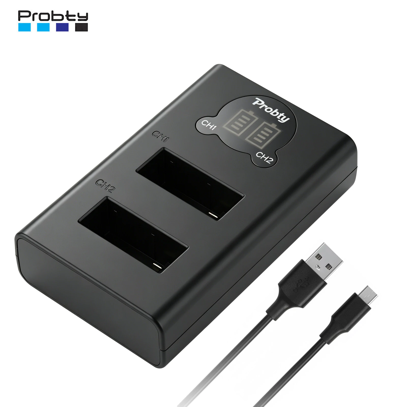 Probty CPPB1B GoPro MAX2용 배터리 충전기 듀얼 배터리 충전기 MAX2 배터리 액세서리