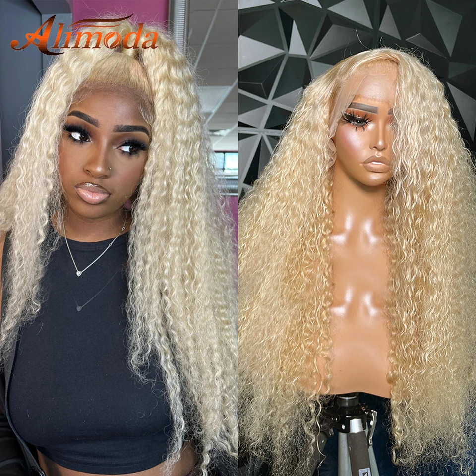 

28 30 Inch 613 Deep Wave 4×4 Lace Closure Wig 250% Density Deep Curly Honey Blonde 13X4 HD Lace Front Human Hair Wigs For Wome