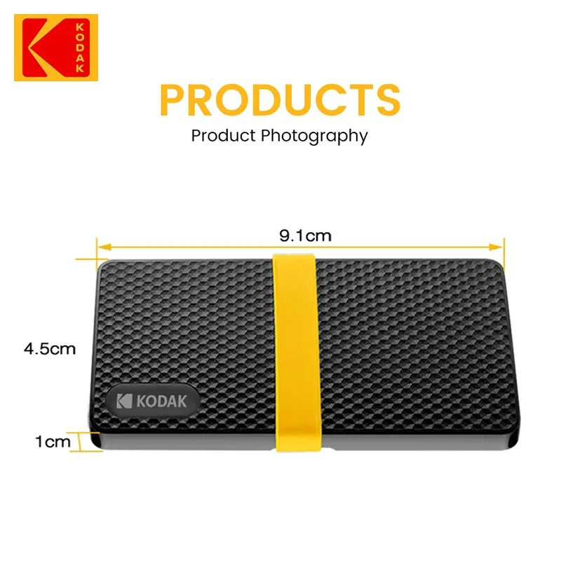 External Hard Drive KODAK X200 External Hard Drive HD Externo 1TB USB3.1 Mini Portable SSD 256B 512GB 1TB for Laptops Smartphone PS4 PC MAC TV