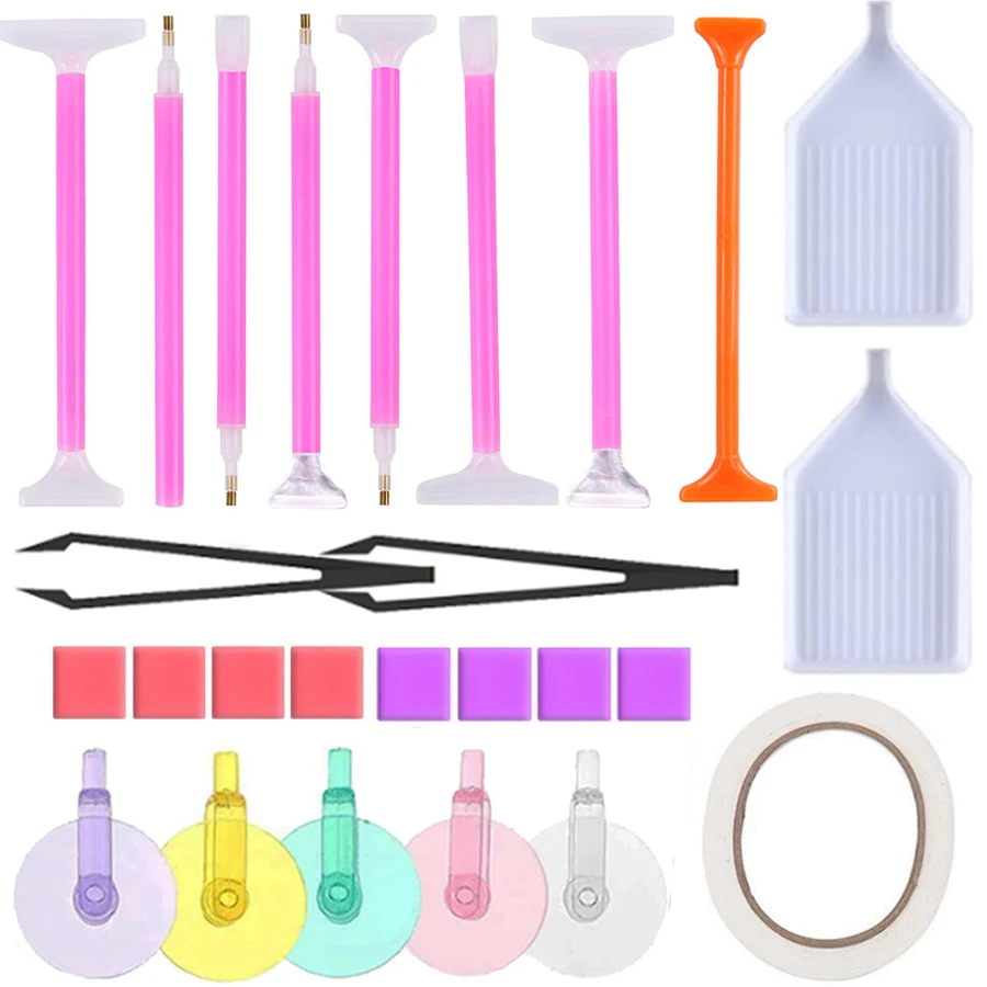 80 Piezas De Arcilla Para Diamantes + Bandeja - Kit Para Pintura Con Brillos