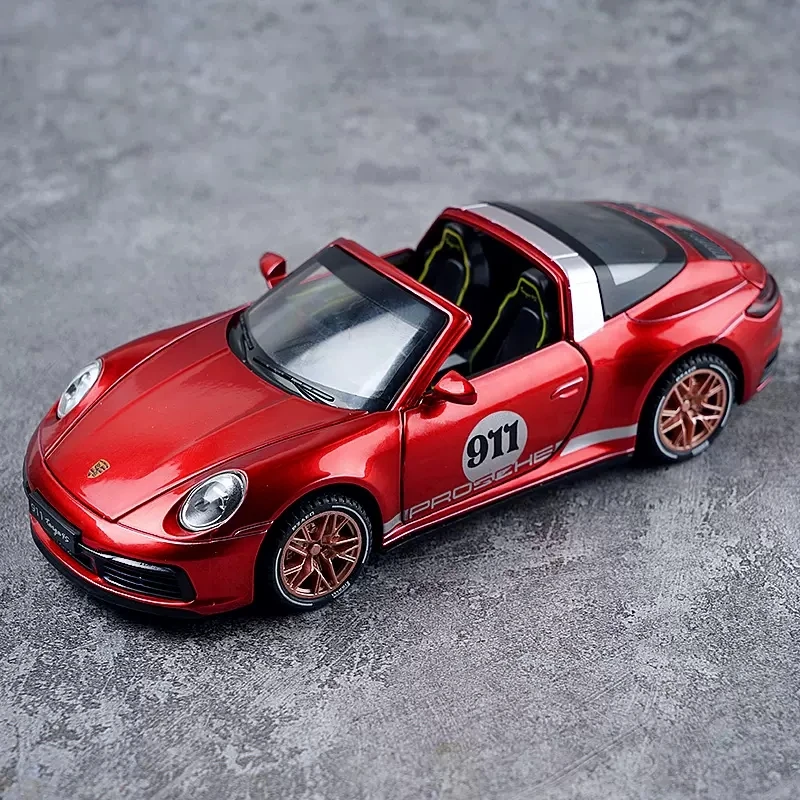 

Diecast 1:32 911 917 Alloy Model Car Miniature Targa 4S Convertible Supercar for Children Gift Sound Metal Vehicle Kid Toys Boys