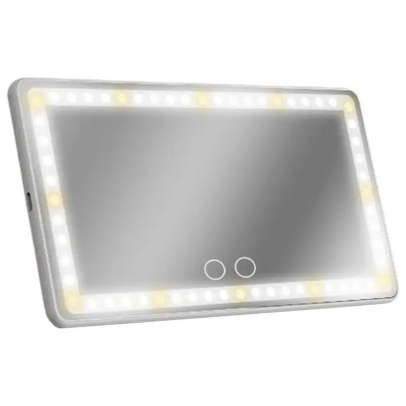 

Автомобильное Зеркало С перезаряжаемым солнцезащитным козырьком и встроенным аккумулятором, женское зеркало для макияжа со светодиодной подсветкой, 2 режима освещения, аксессуары для салона автомобиля