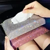 Luxury Tissue Box Napkin Holder Car Diamond Tissue Pumping Paper Box Toilet Paper Towel Storage Box Home Decor Auto Accessories 1