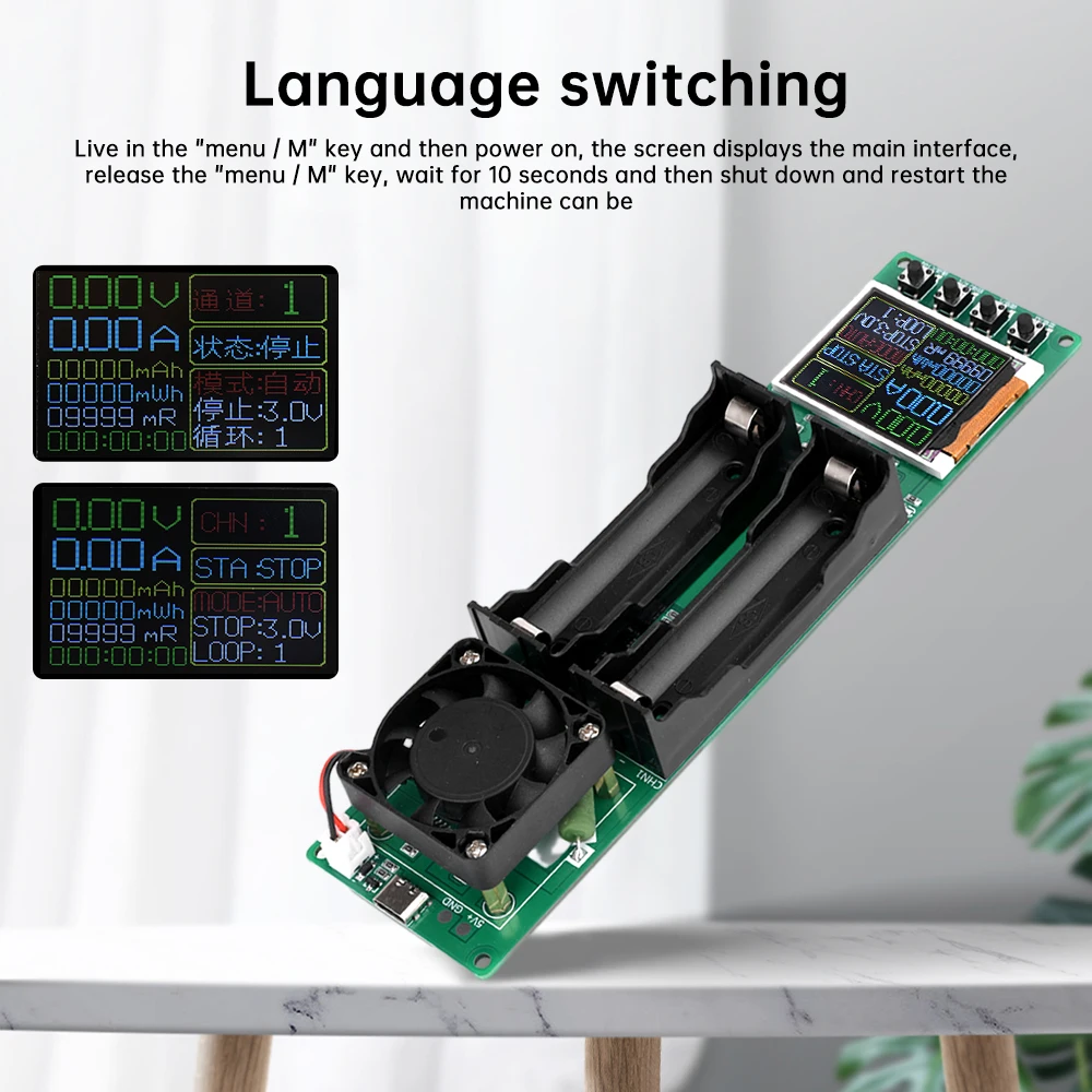 DC 5V 1A 18650 Battery Test Digital Display Battery Capacity Internal Resistance Tester Lithium Battery Power Detector Module 3