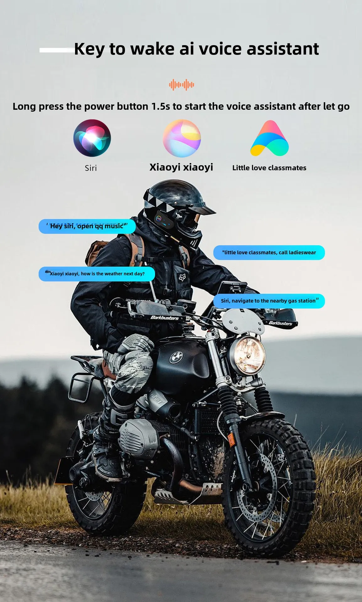 Wireless helmet Bluetooth headset Motorcycle helmet Bluetooth headset Waterproof