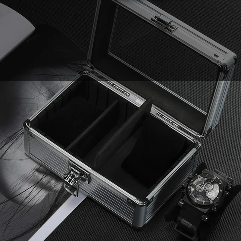 Aluminum Watch Display Case with 1/3/5 Slots, Portable Suitcase Organizer for Men &... - SKU WDC01721 - UGI Packaging
