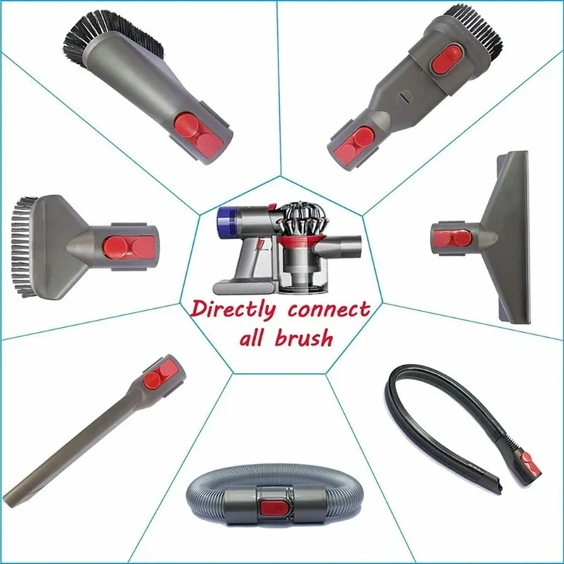 

8Pcs Vacuum Attachments Cleaning Brush And Hose Tool Kit For Dyson V7 V8 V10 V11 V15 Durable Easy To Use