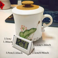LR1130 Battery Powered Mini Desk Clock Date 12-Hour Time Display Portable Electronic Table LCD Clock for Travel Car Bedroom 6