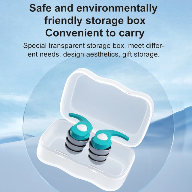 Reusable Silicone Anti-Noise Ear Plugs Waterproof Soundproof Ear Protection for Travel Work Sleep and Swimming 4