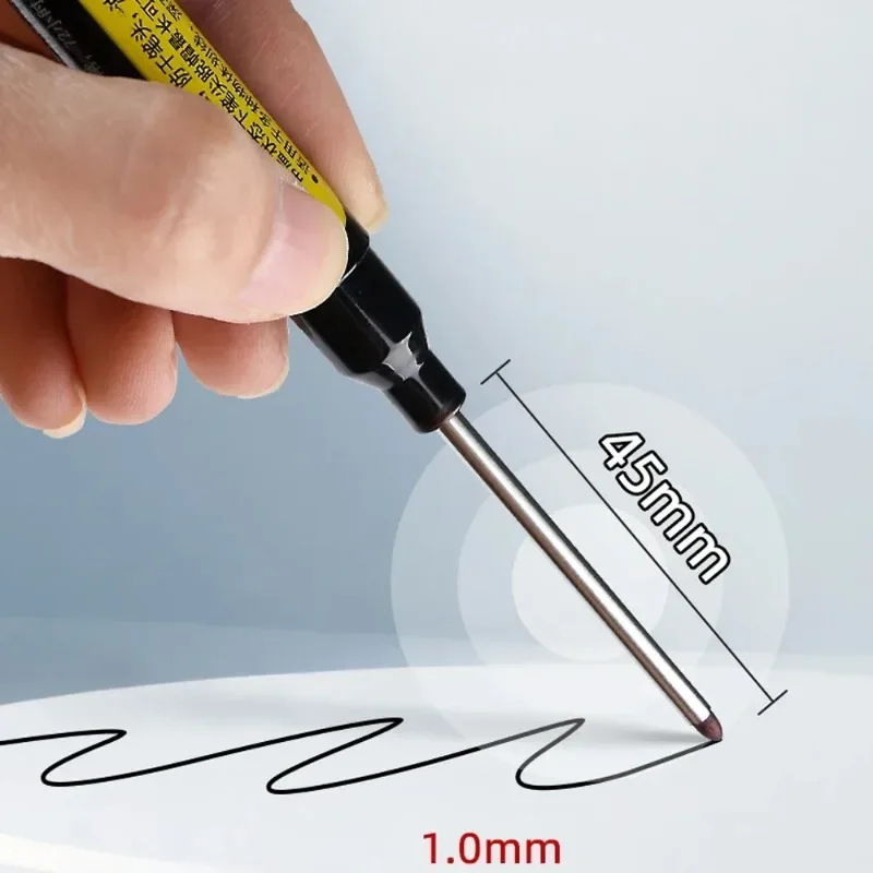 12-1Pcs Multi-Purpose 45mm Deep Drill Hole Long Nibs Waterproof Marker Pens for Bathroom Woodworking Long Head Carpenter Pen 4