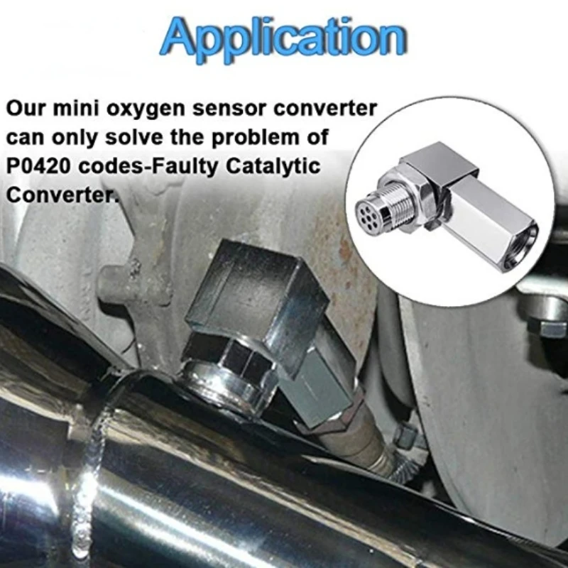 Exhaust Catalyst Rear Oxygen Sensor Spacer 90 Degree Mini Catalyst Lambda O2 Adapter CEL Fix, M18*1.5 Universal Free Shipping 3