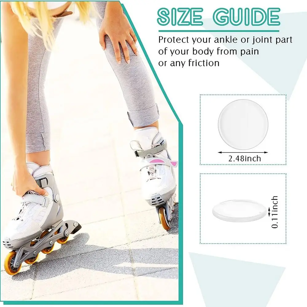 Ice Skating Ankle Gel Pads Durable Cushion Pads Skate Accessories Ankle Protector Brace Clear Unisex Protection Men
