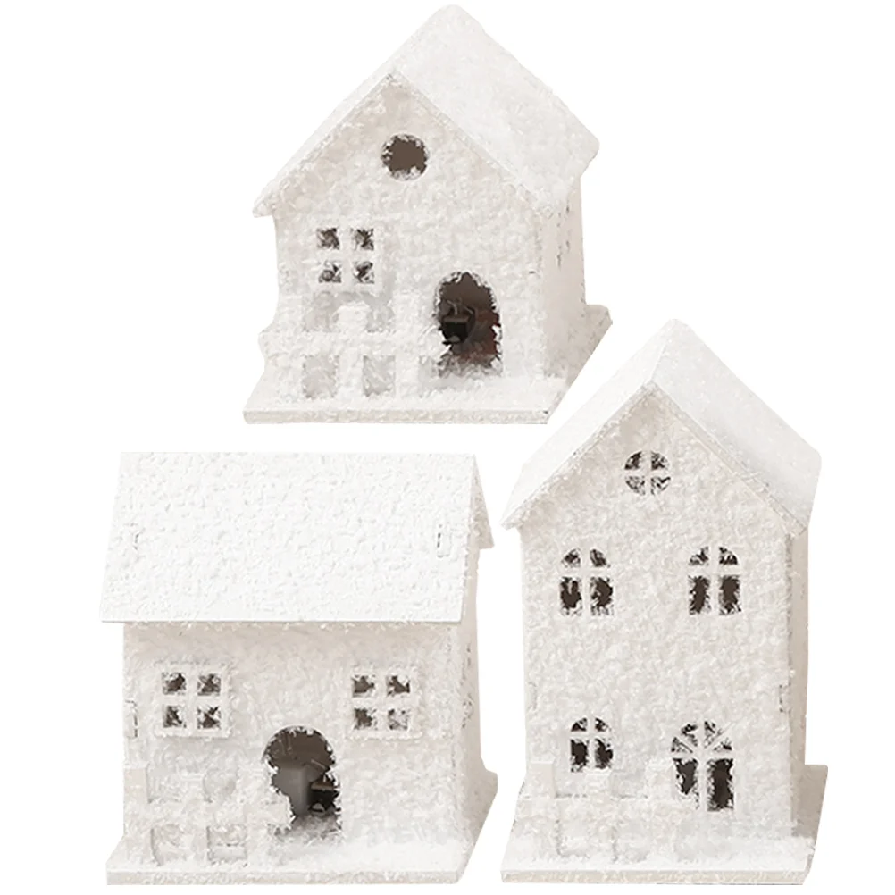 

Christmas Glowing Houses Wooden Cabins Lovely Xmas House Christmas Decorations Home Fairy Night Lamp Pendant Kids Gift