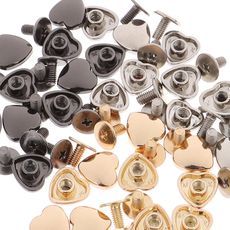 

Heart Shape Metal Feet Rivets Studs Pierced For DIY Purse Handbag Leather Crafts Punk Diy Jewelry Making Rivets Bag Accessories