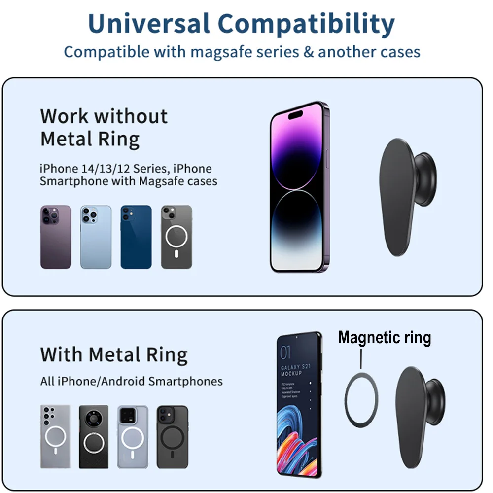 Oval Magnetic Folding Mobile Phone Socket Holder with Grip and Support