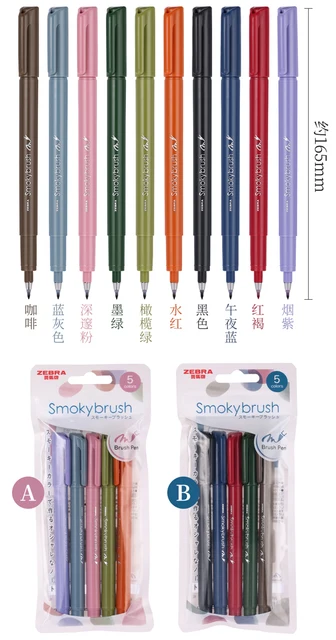 Zebra Smoky Brush Pen - Set of 5 - A